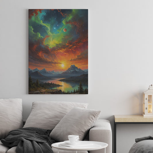 Celestial Dawnscape - Abstract Cosmic Wall Art