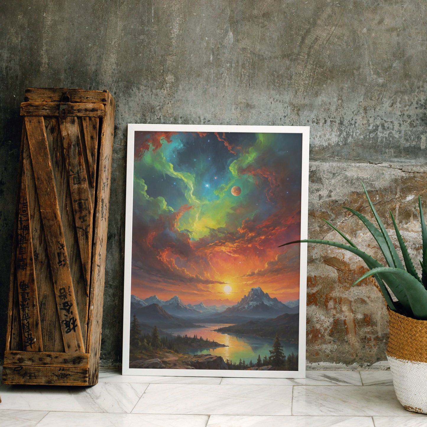 Celestial Dawnscape - Abstract Cosmic Wall Art