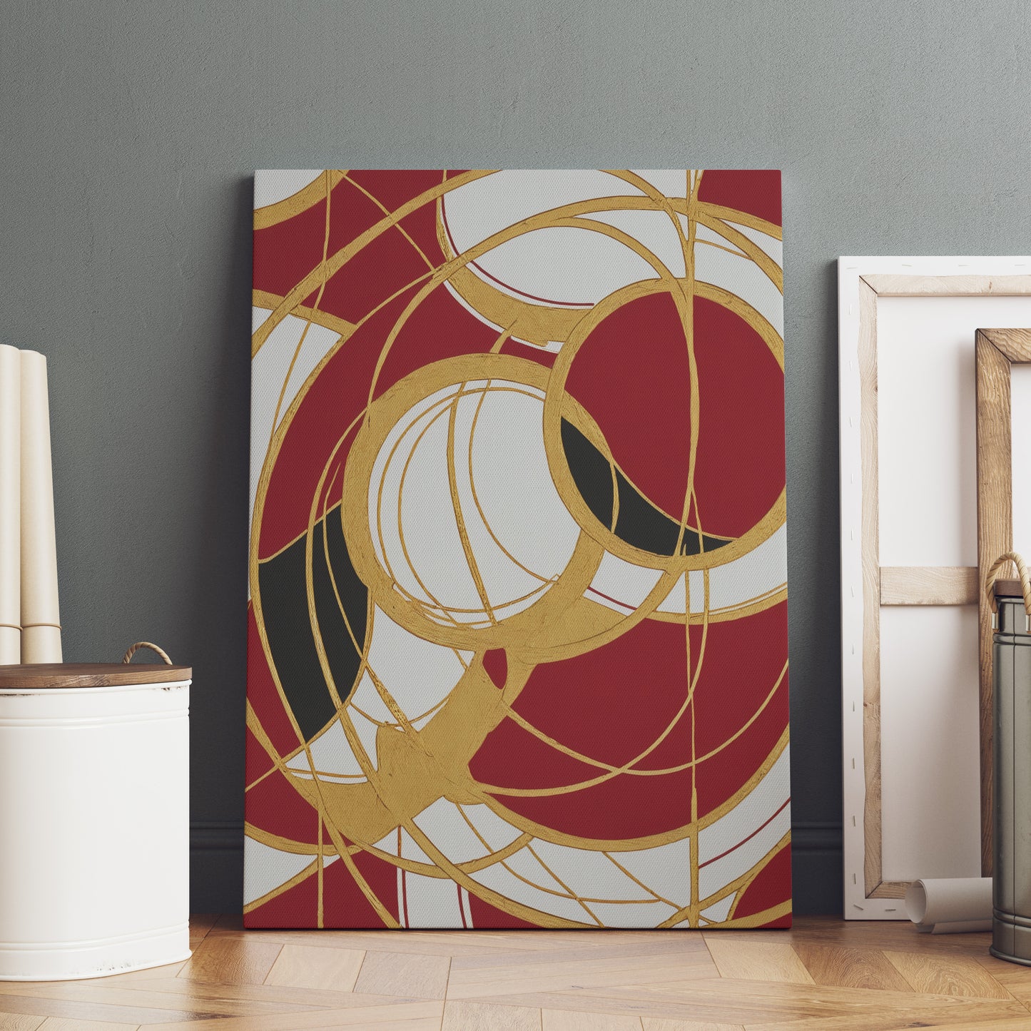 Golden Harmony Capsulated - Abstract Swirl Print