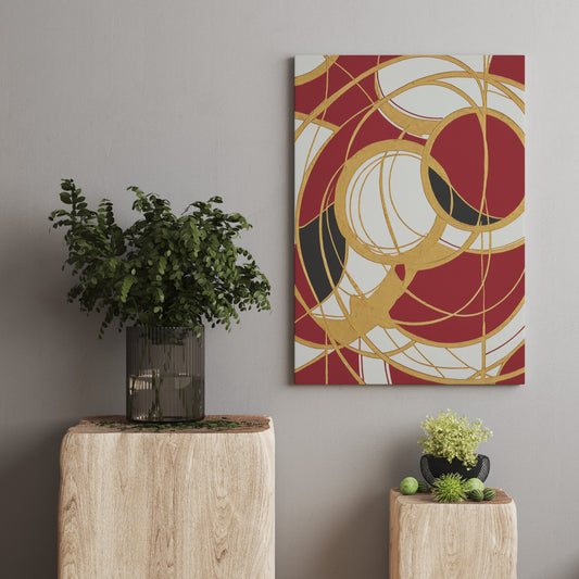 Golden Harmony Capsulated - Abstract Swirl Print