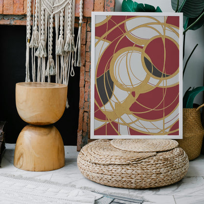 Golden Harmony Capsulated - Abstract Swirl Print