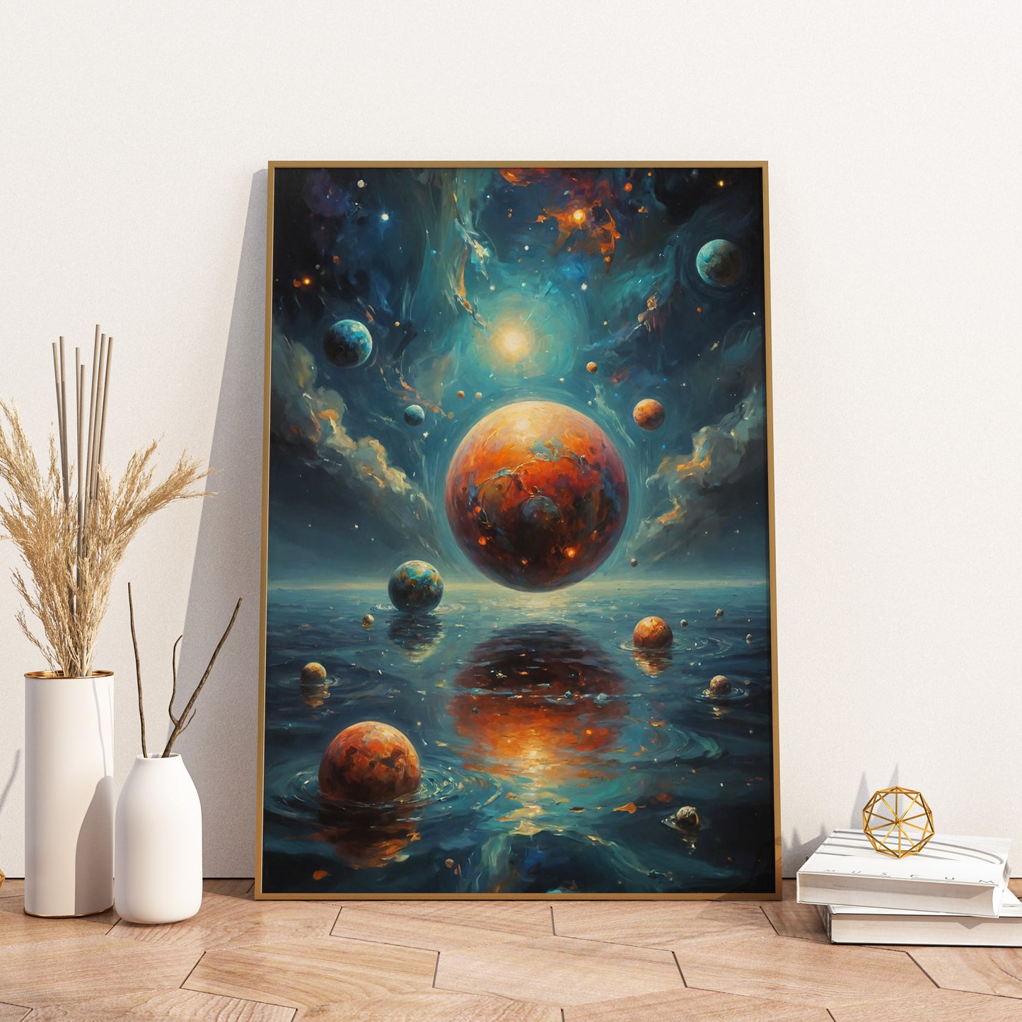 Galactic Reflections - Abstract Cosmic Wall Art