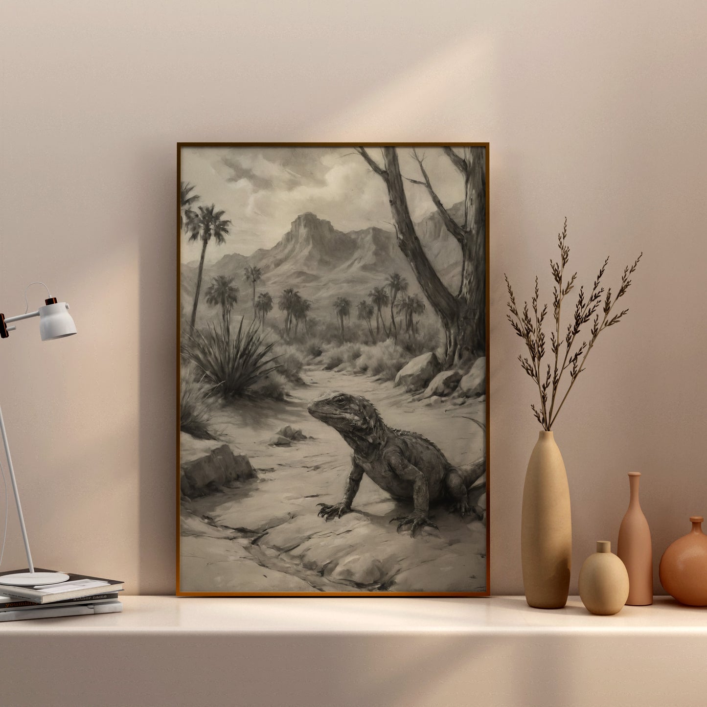 Desert Sentinel - Charcoal Art Print