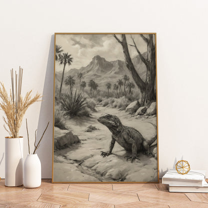 Desert Sentinel - Charcoal Art Print