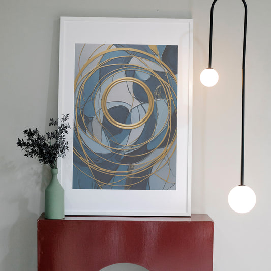 Golden Spiral Dance - Abstract Swirl Print