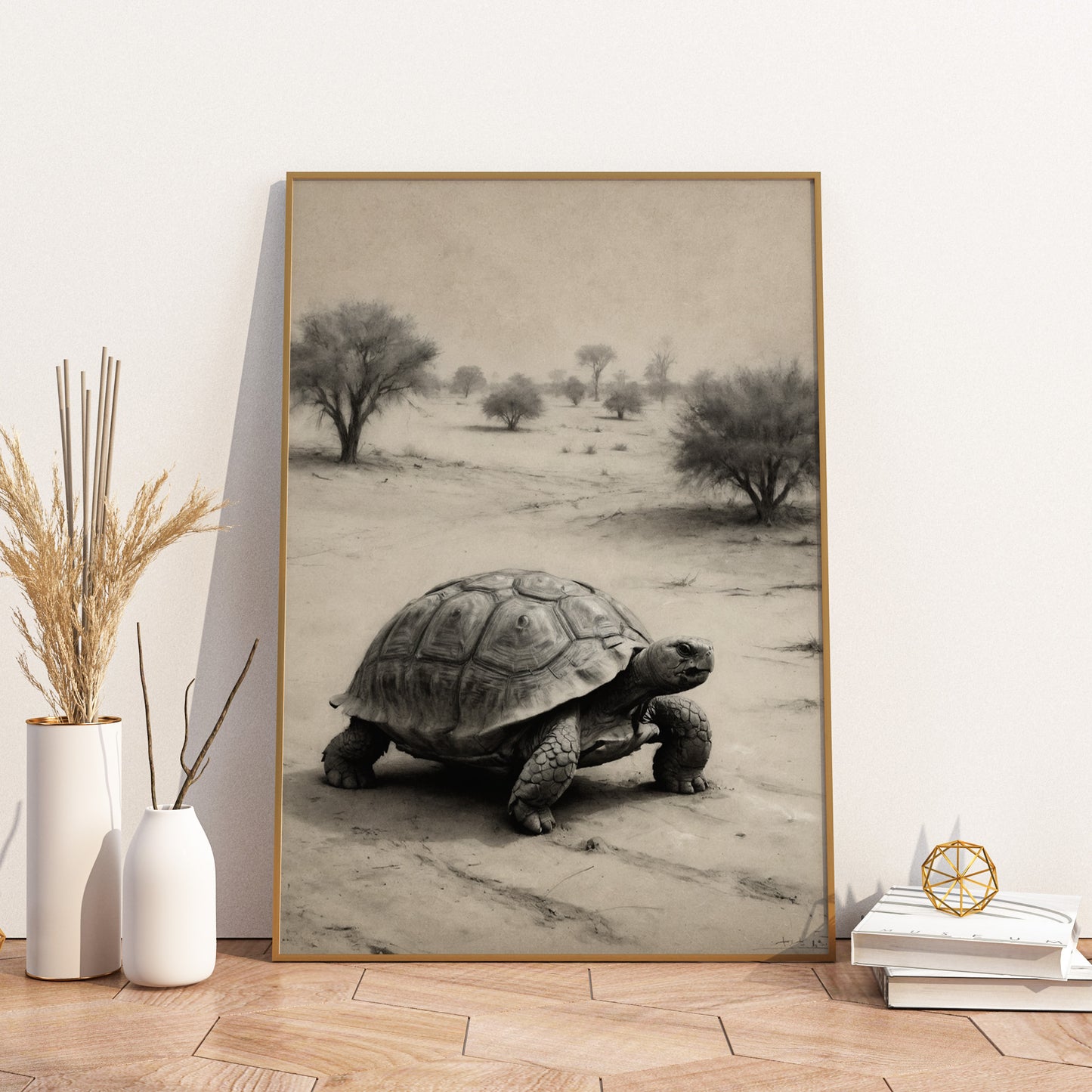 "Desert Wanderer" - Charcoal Art Print