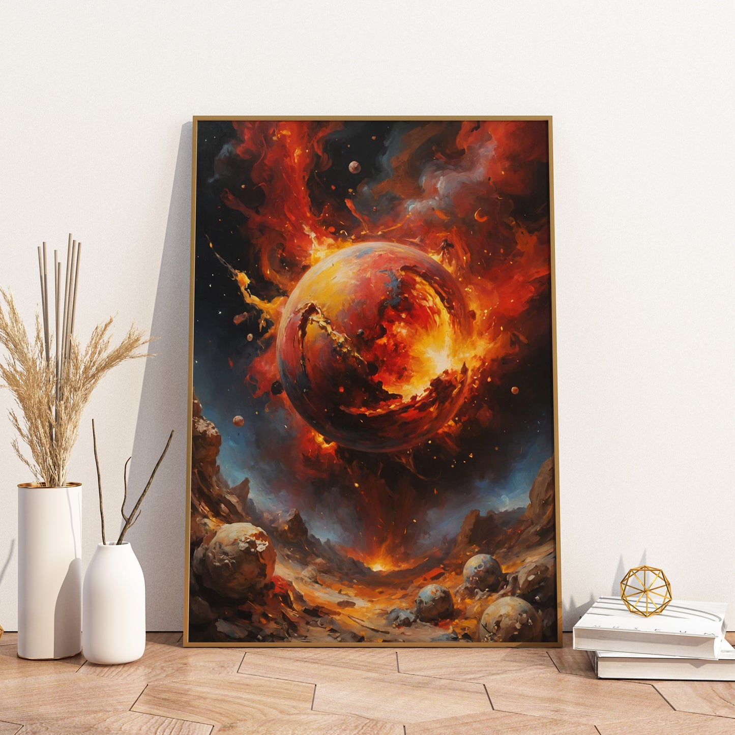 Cosmic Pyre - Abstract Cosmic Wall Art