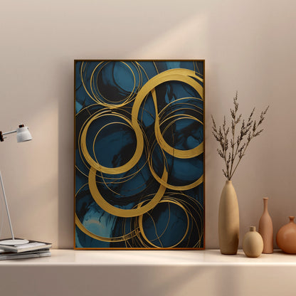 Eternal Gold Spirals - Abstract Swirl Print