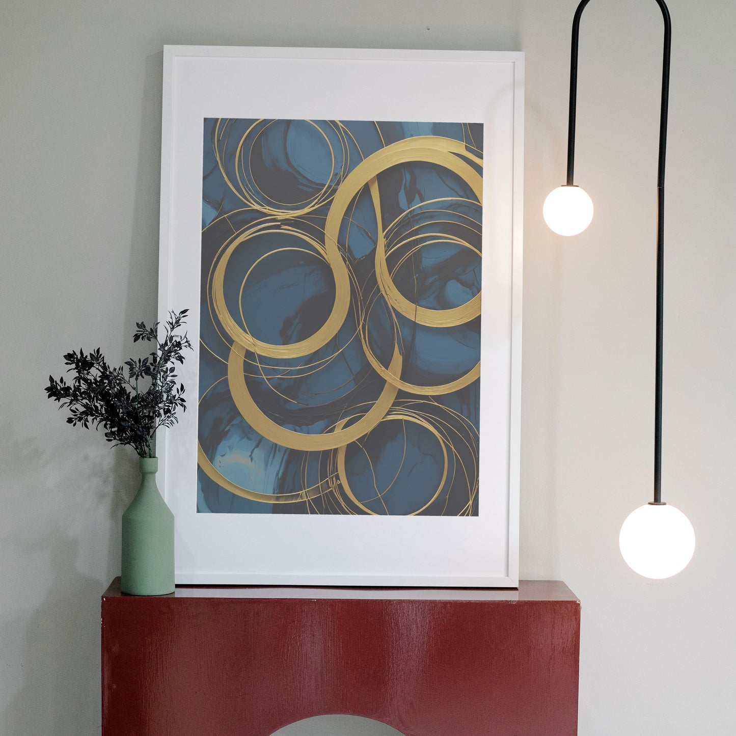 Eternal Gold Spirals - Abstract Swirl Print