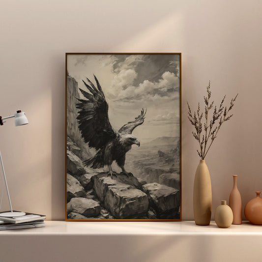 Eagle's Triumph - Charcoal Art Print