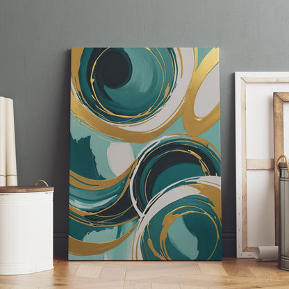 Ethereal Gold Whirl - Abstract Swirl Print