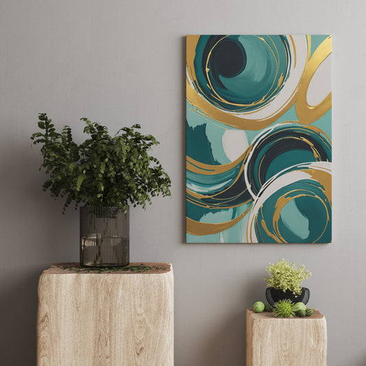 Ethereal Gold Whirl - Abstract Swirl Print