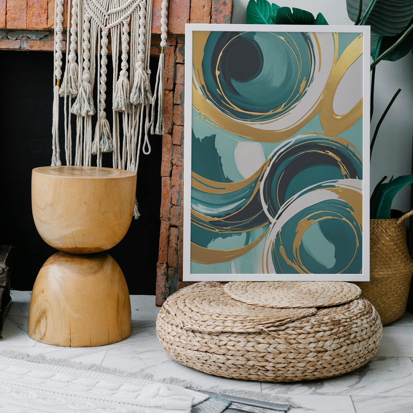 Ethereal Gold Whirl - Abstract Swirl Print