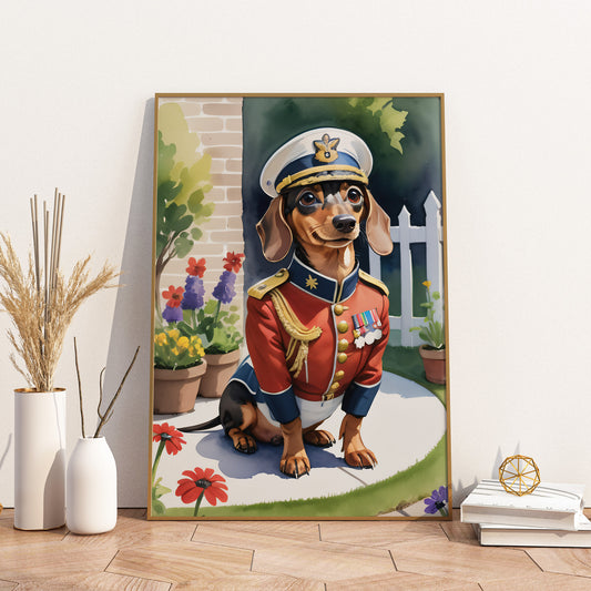 Canine Commander Portrait - Fantasy Dog Watercolor Print