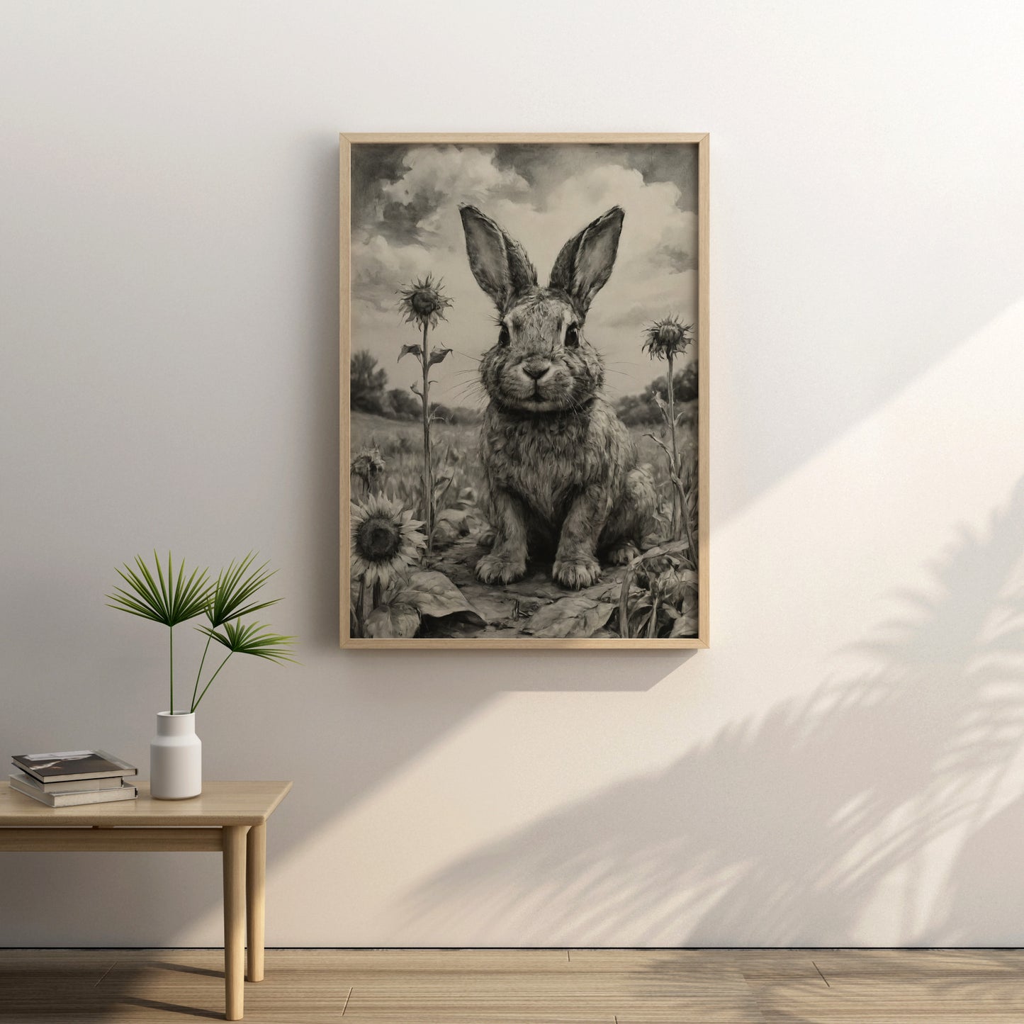 Majestic Meadow Rabbit - Charcoal Art Print