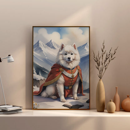 Regal Alpine Guardian - Fantasy Dog Watercolor Print