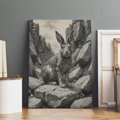 Majestic Canyon Hare - Charcoal Art Print