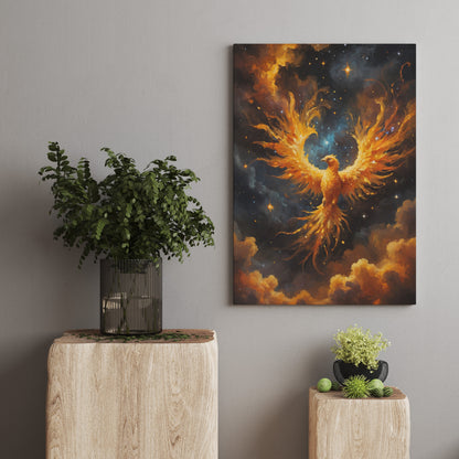 Phoenix Ascending - Abstract Cosmic Wall Art