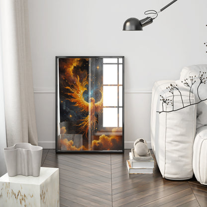 Phoenix Ascending - Abstract Cosmic Wall Art