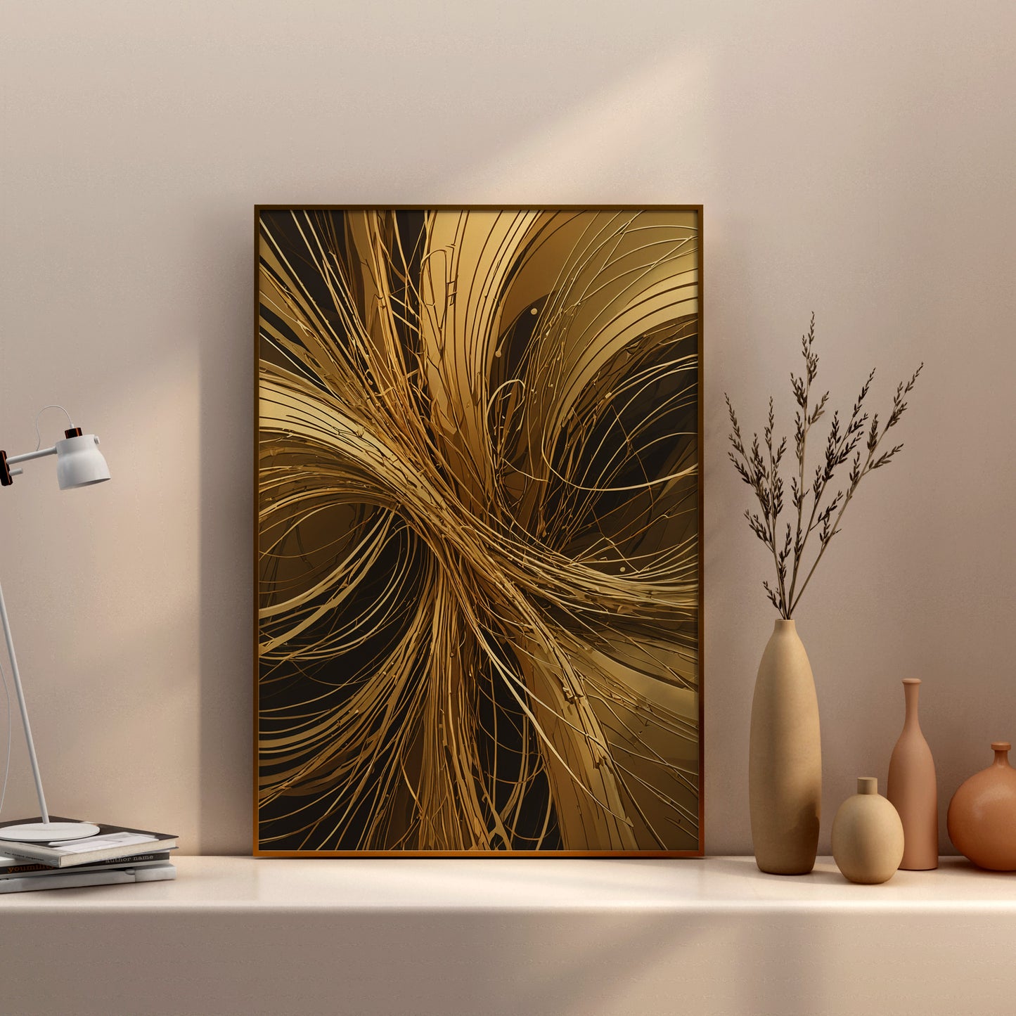 Golden Flux Dynamics - Abstract Swirl Print