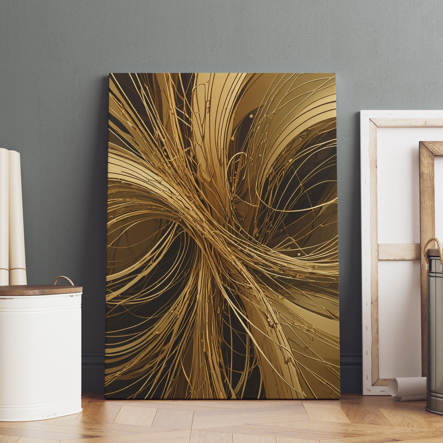 Golden Flux Dynamics - Abstract Swirl Print