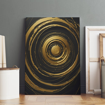 Golden Vortex Harmony - Abstract Swirl Print