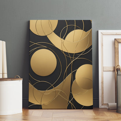 Golden Harmony Circles - Abstrakt Swirl Print