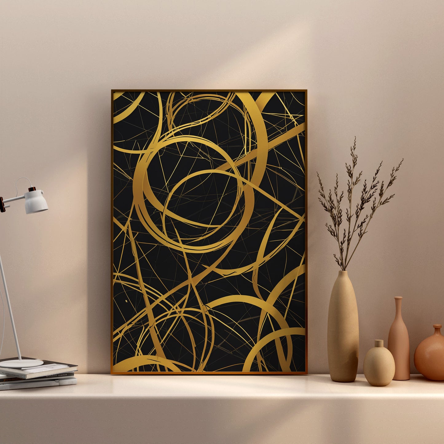 Golden Symmetry - Abstract Swirl Print