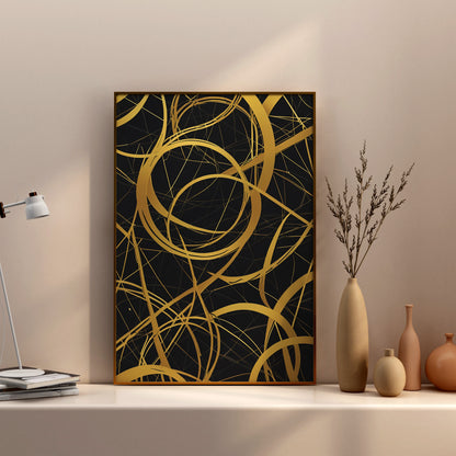 Golden Symmetry - Abstract Swirl Print