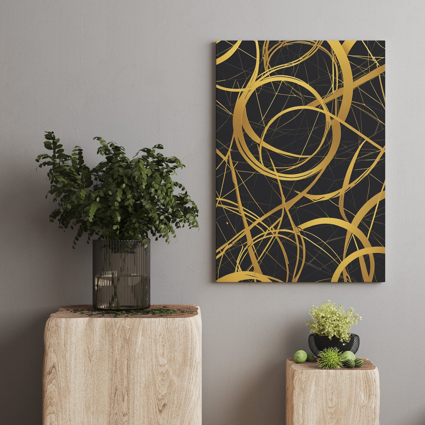 Golden Symmetry - Abstract Swirl Print