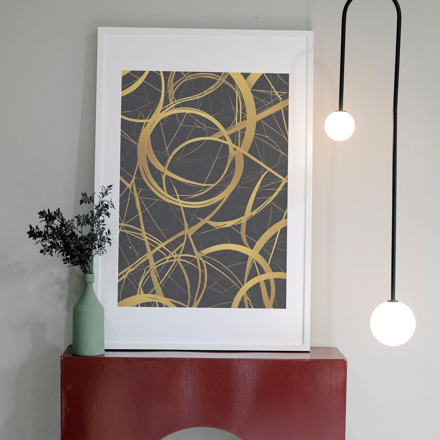 Golden Symmetry - Abstract Swirl Print