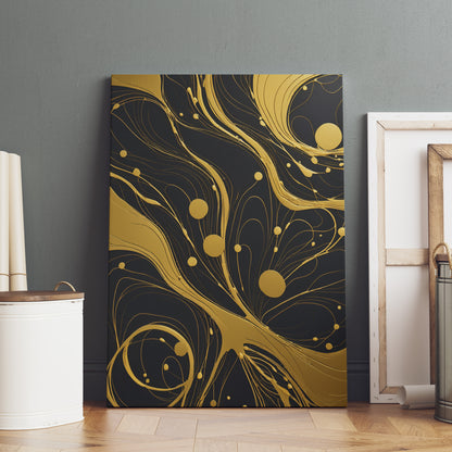 Golden Ebb and Flow - Abstract Swirl Print