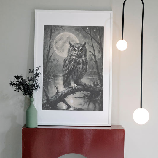 Nocturnal Majesty - Charcoal Art Print