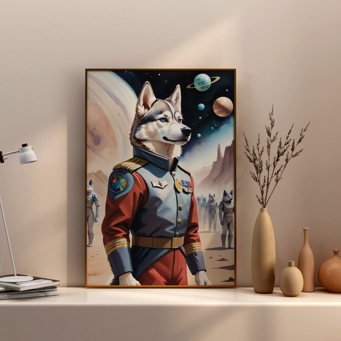 Galactic Canine Commander - Fantasy Dog Watercolor Print