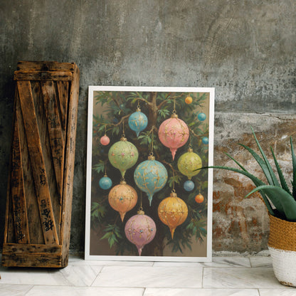 Whimsical Orbs - Christmas Themed Art Print