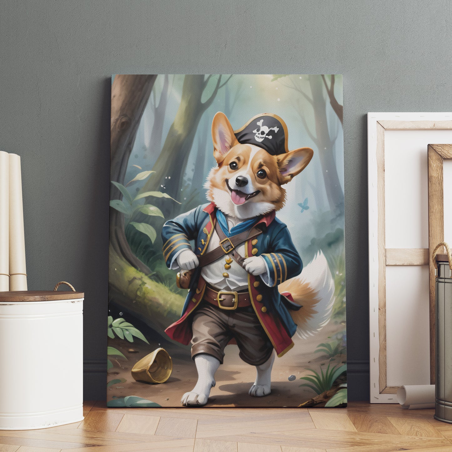 Corgi Buccaneer Adventure - Fantasy Dog Watercolor Print