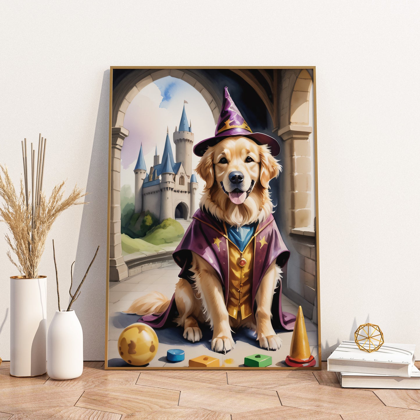 Canine Magician's Realm - Fantasy Dog Watercolor Print