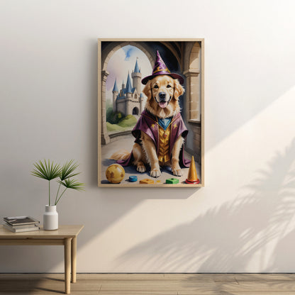 Canine Magician's Realm - Fantasy Dog Watercolor Print