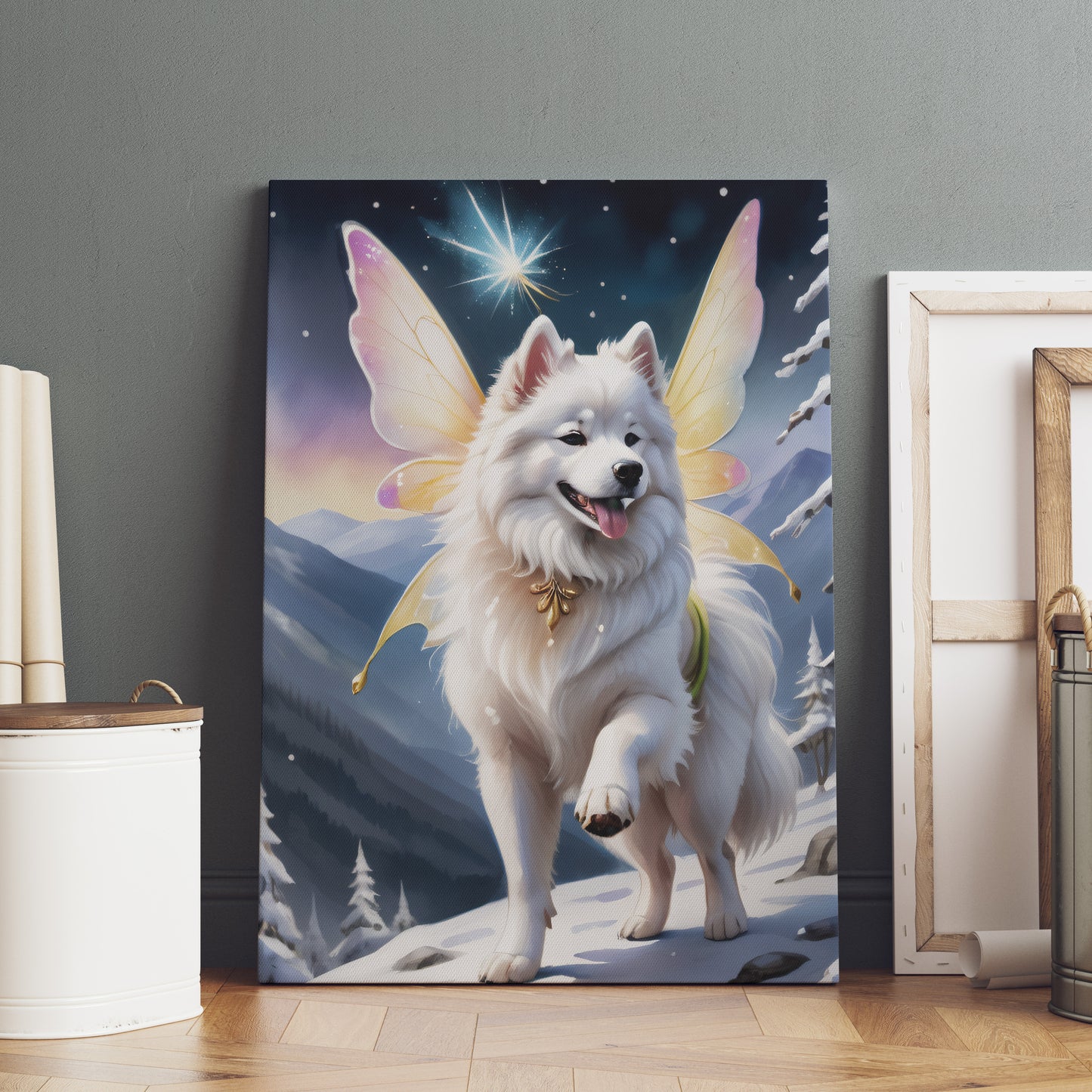 Celestial Canine Majesty - Fantasy Dog Watercolor Print