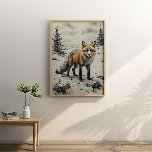 Silent Wilderness Majesty - Charcoal Art Print