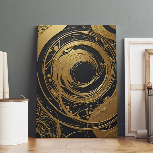 Gilded Harmonics - Abstract Swirl Print