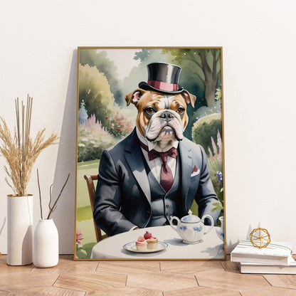 Distinguished Canine Elegance - Fantasy Dog Watercolor Print