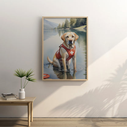 Guardian of Waters - Fantasy Dog Watercolor Print