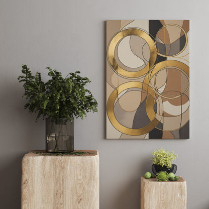 Golden Harmony - Abstract Swirl Print