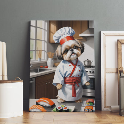 Sushi Chef Pup - Fantasy Dog Watercolor Print