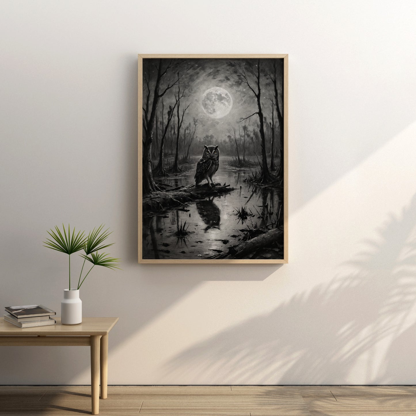 Nocturnal Reflection - Charcoal Art Print