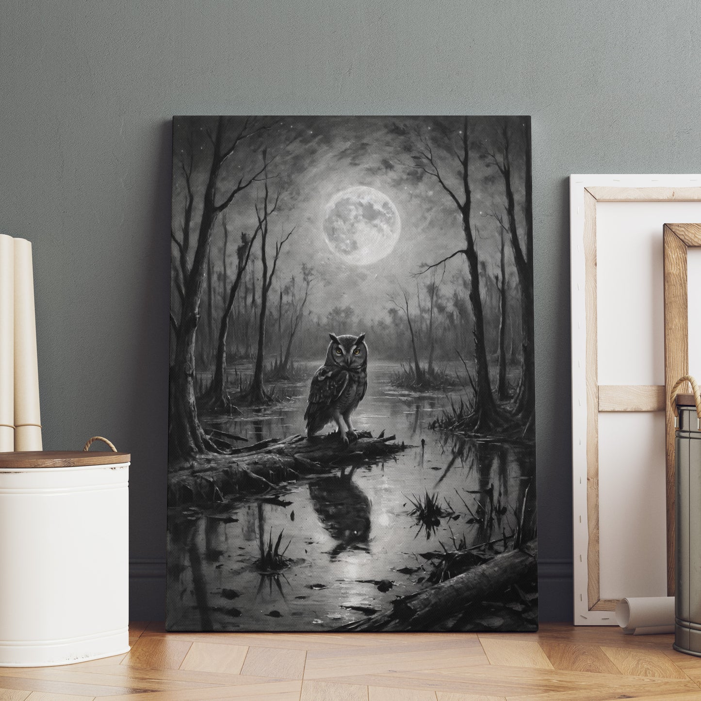 Nocturnal Reflection - Charcoal Art Print