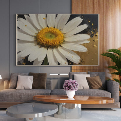 Gilded Bloom Elegance - Abstract Floral Art