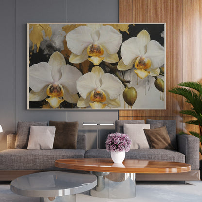 Orchids in Gold - Abstract Floral Art