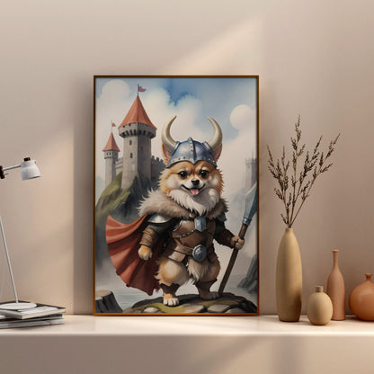 Viking Corgi Quest - Fantasy Dog Watercolor Print